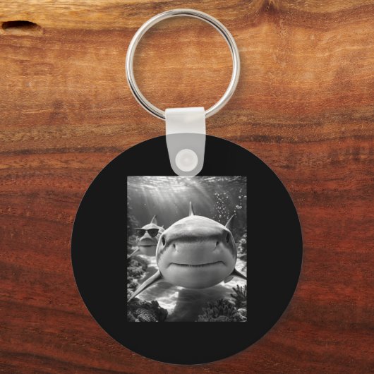 Cool Shark Animal Selfie  Sleutelhanger (Voorkant)