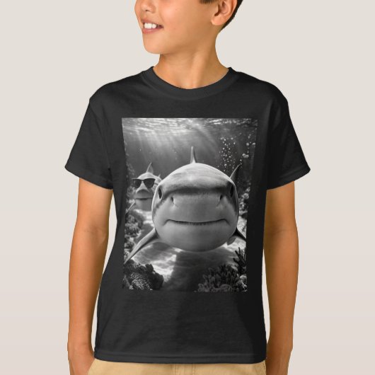 Cool Shark Animal Selfie  T-shirt (Voorkant)