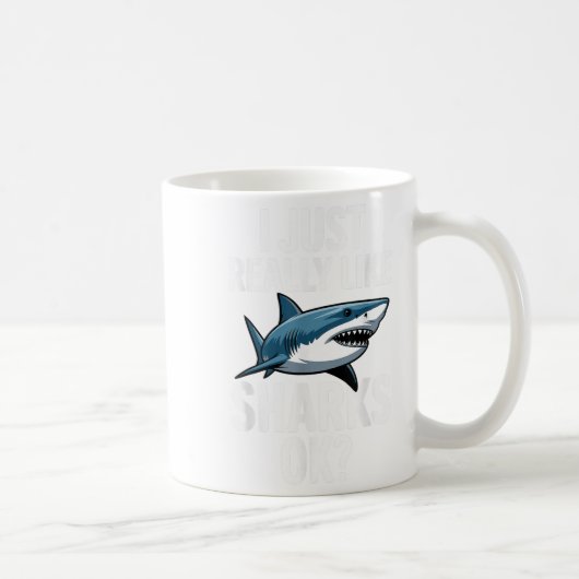 Cool Shark Art For Men Women Great White Hammerhea Koffiemok (Rechts)