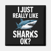 Cool Shark Art For Men Women Great White Hammerhea Magneet (Voorkant)