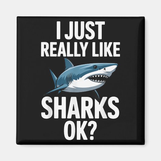 Cool Shark Art For Men Women Great White Hammerhea Magneet (Voorkant)