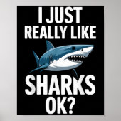 Cool Shark Art For Men Women Great White Hammerhea Poster (Voorkant)