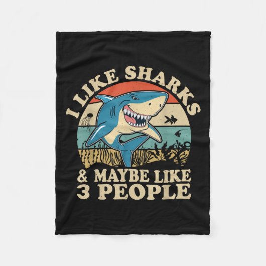 Cool Shark Art Men Women Great White Hammerhead Sh Fleece Deken (Voorkant)