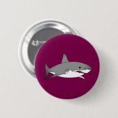Cool Shark Cartoon Illustration Ronde Button 5,7 Cm (Voorkant /achterkant)