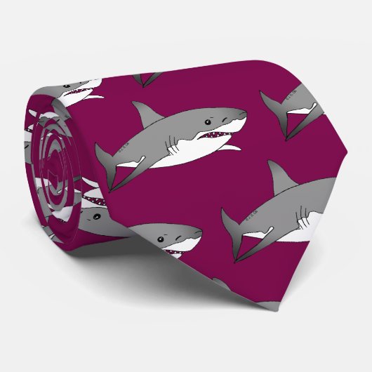 Cool Shark Cartoon Illustration Stropdas (Opgerold)
