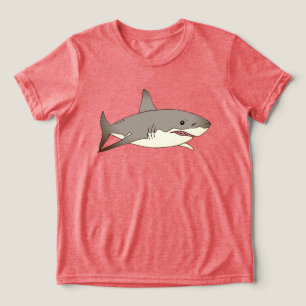 Cool Shark Cartoon Illustration Tri-Blend Shirt