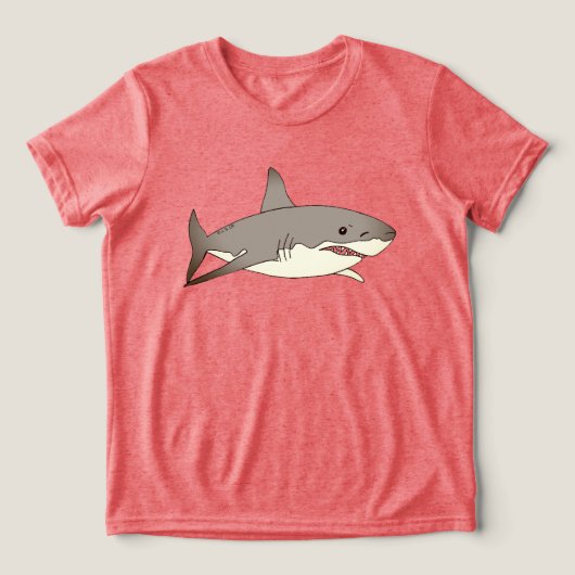 Cool Shark Cartoon Illustration Tri-Blend Shirt (Design voorkant)