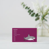 Cool Shark Cartoon Illustration Visitekaartje (Staand voorkant)