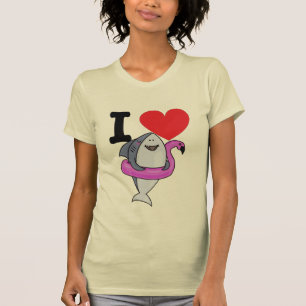 Cool Shark design love - Strandwoordgrap Funny Sha T-shirt