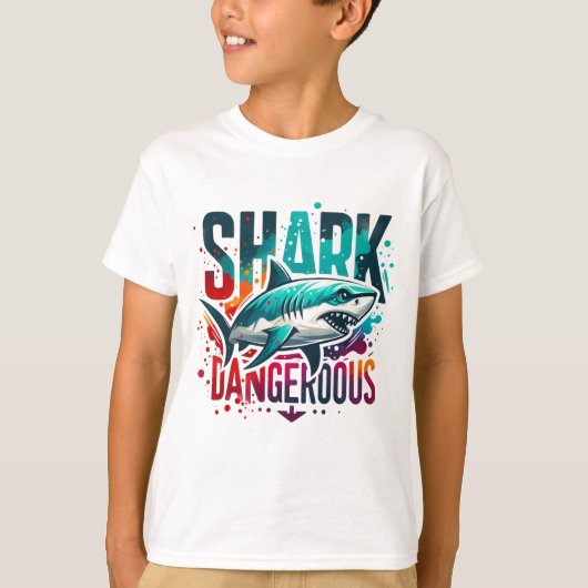 Cool Shark Kinder T-Shir – Duik in stijl en comfor T-shirt (Voorkant)