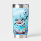 Cool shark lovers naam toevoegen geïsoleerde drinkbeker (Achterkant)