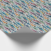 Cool Shark Print Beach Abstracte Generic Gift Wrap Cadeaupapier (Hoek)