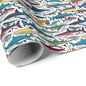Cool Shark Print Beach Abstracte Generic Gift Wrap Cadeaupapier (Rol Hoek)
