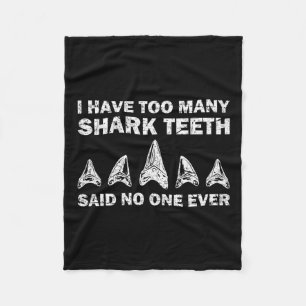Cool Shark Teeth Collector Gift Funny Shark Teeth Fleece Deken
