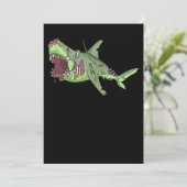 Cool Shark Zombie Funny Lazy DIY Halloween Costum Bedankkaart (Staand voorkant)