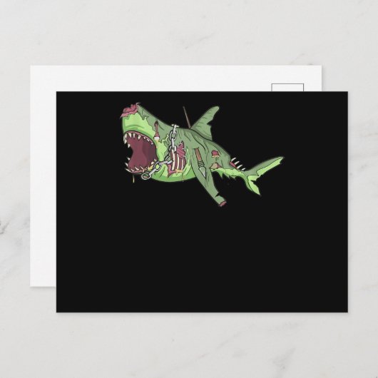 Cool Shark Zombie Funny Lazy DIY Halloween Costum Briefkaart (Voorkant / Achterkant)