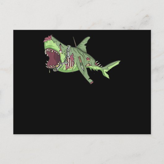Cool Shark Zombie Funny Lazy DIY Halloween Costum Briefkaart (Voorkant)
