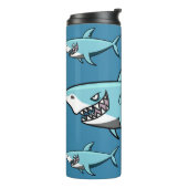 Cool Sharks, aangepaste naam tumbler Thermosbeker (Gedraaid links)