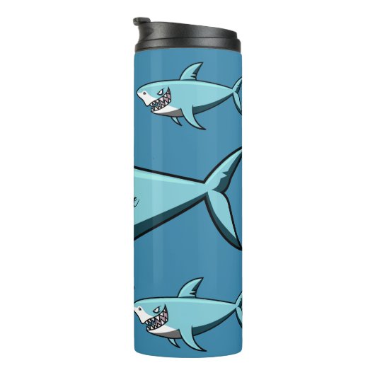 Cool Sharks, aangepaste naam tumbler Thermosbeker (Geroteerd rechts)