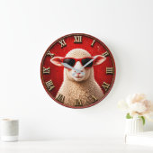 Cool Sheep Funny Farmhouse Sheep Decor Grote Klok (Huis)