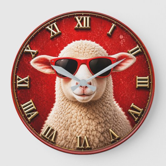 Cool Sheep Funny Farmhouse Sheep Decor Grote Klok (Voorkant)