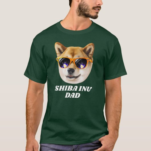 Cool Shiba Inu Dad Wearing Glasses Vaderdag T-shirt (Voorkant)