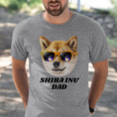 Cool Shiba Inu Dad Wearing Glasses Vaderdag T-shirt
