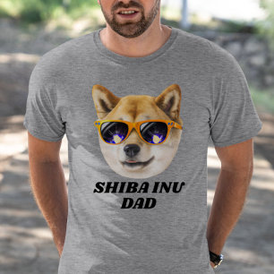 Cool Shiba Inu Dad Wearing Glasses Vaderdag T-shirt