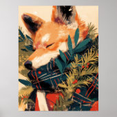 Cool Shiba Inu in Christmas Winter Poster (Voorkant)