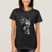 Cool Shiba Inu Sticking Tongue Out Speelse Defianc T-shirt (Voorkant)