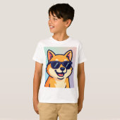 Cool Shiba Meme Kinderen T-shirt (Voorkant volledig)