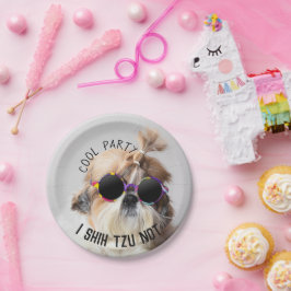 Cool Shih Tzu je Niet grappig Cute Zonnebril Feest Papieren Bordje