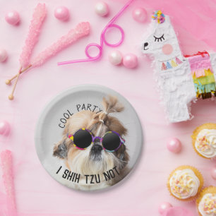 Cool Shih Tzu je Niet grappig Cute Zonnebril Feest Papieren Bordje