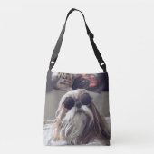 Cool Shih Tzu lange haar  zonnebril Foto Crossbody Tas (Achterkant)