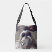 Cool Shih Tzu lange haar  zonnebril Foto Crossbody Tas (Voorkant)