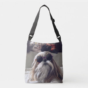 Cool Shih Tzu lange haar  zonnebril Foto Crossbody Tas