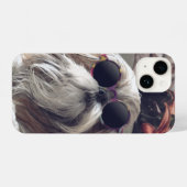 Cool Shih Tzu lange haar  zonnebril Foto iPhone Hoesje (Achterkant horizontaal)