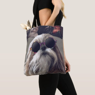 Cool Shih Tzu lange haar  zonnebril Foto Tote Bag