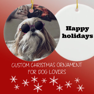 Cool Shih Tzu met lange haren vintage zonnebril fo Keramisch Ornament