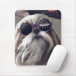 Cool Shih Tzu retro bril Foto Monogram Muismat