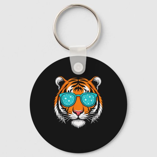 Cool Shirts For Boys Kids, Funny Tiger Sungles  Sleutelhanger (Voorkant)