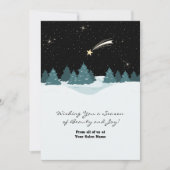 Cool Shooting Star Night Winterscape Vakantie Kaar (Voorkant)