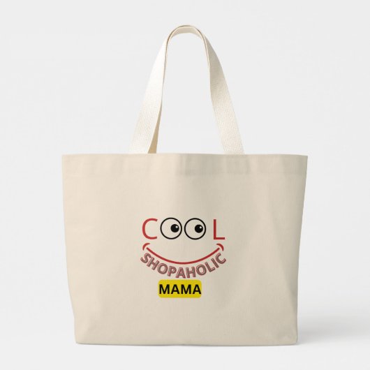 "Cool Shopaholic Mama" Canvas tas – Stijlvol & Fun (Achterkant)