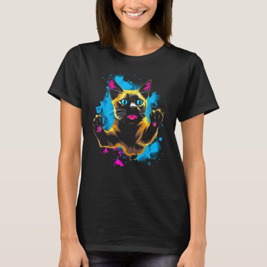Cool Siamese Cat T-shirt (Voorkant)