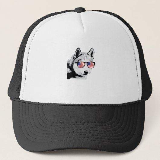 Cool Siberian Husky Dog Trucker Pet (Voorkant)