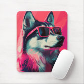 Cool Siberian Husky dog with sunglasses Muismat (Met muis)