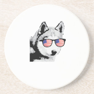 Cool Siberian Husky Dog Zandsteen Onderzetter