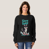 Cool Siberische Husky Surfhond Trui (Voorkant volledig)
