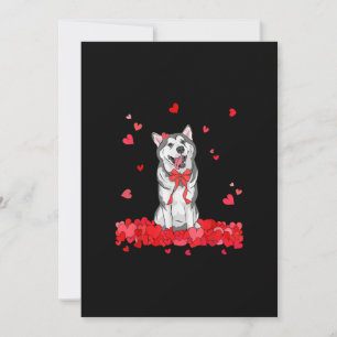 Cool Siberische Husky Valentijnsdag T-shirt Honden Feestdagenkaart