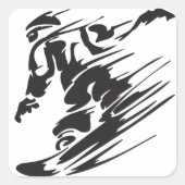 Cool silhouet snowboarden berg Stickers (Voorkant)